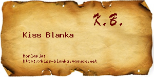 Kiss Blanka névjegykártya