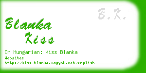 blanka kiss business card